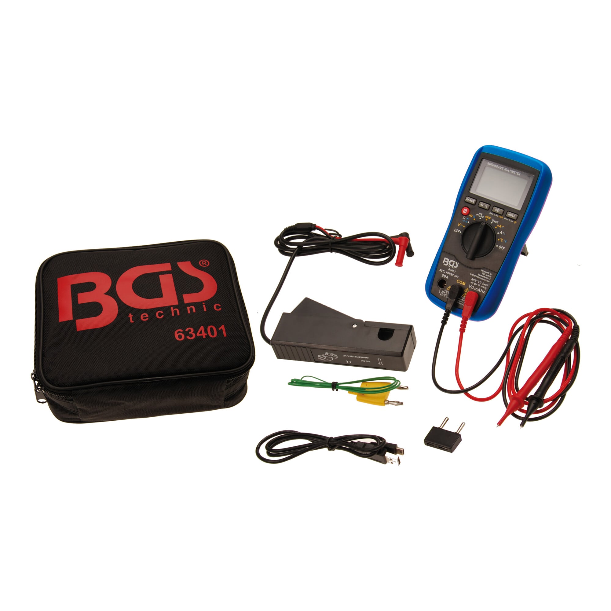 BGS Kfz-Digital-Multimeter mit USB-Schnittstelle 63401 ; BGS technic