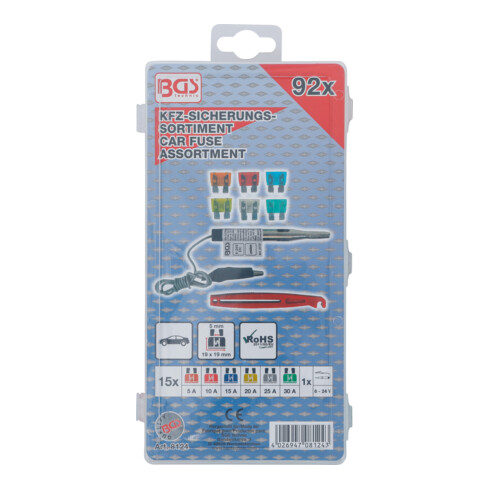 BGS Kfz-Sicherungs-Sortiment 8124, Standard, 92-tlg.