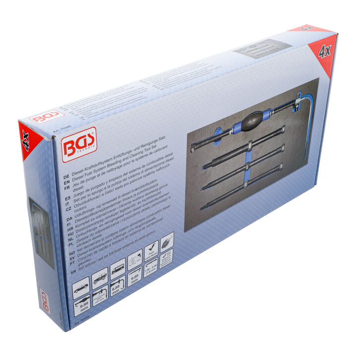 BGS Kit de purge et de nettoyage du système d'alimentation diesel, pour Ford & Land Rover