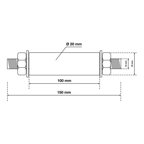 BGS Kit d’essieux pour roue de brouette Ø 20 mm