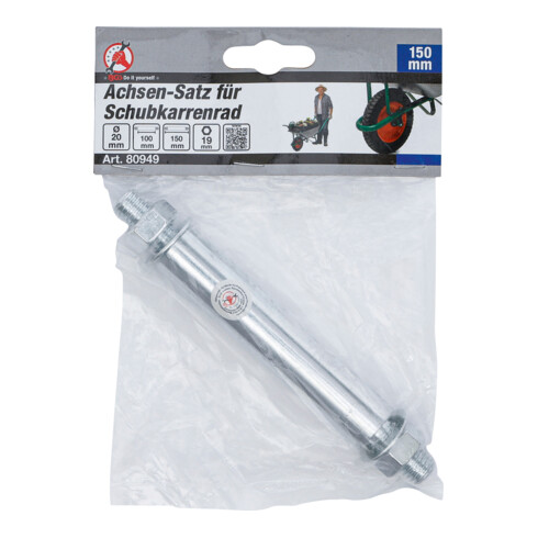 BGS Kit d’essieux pour roue de brouette Ø 20 mm