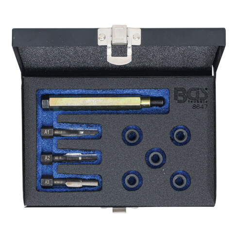 BGS Kit di riparazione per filettatura candelette, M8x1,0