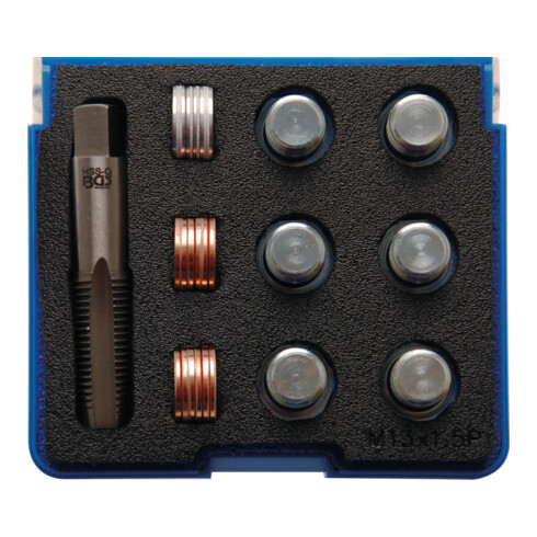 BGS Kit di riparazione per filettatura di scarico olio, M13x1,5mm