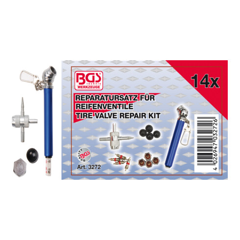BGS Kit di riparazione per valvole pneumatico, 14 pz.