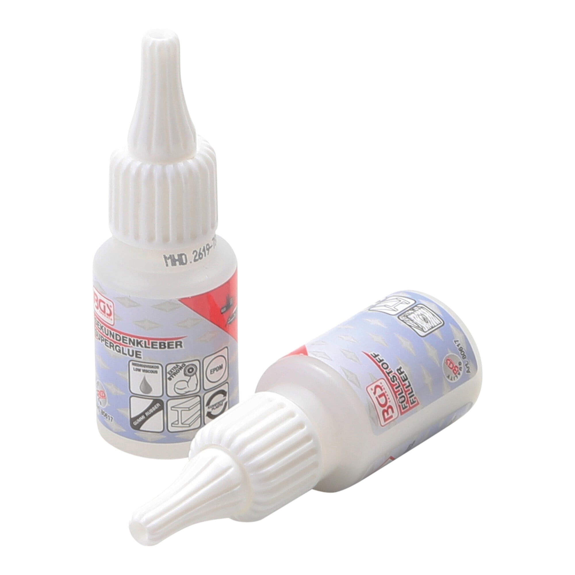 BGS Klebstoff-Reparaturset 80617, 2-K Schweißnaht, Industrieklebestoff 20g / Granulat 20g ; BGS technic