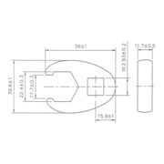 BGS kraaienpootsleutel aandrijving vierkantaandrijving 12,5 mm (1/2") SW 22 mm-3