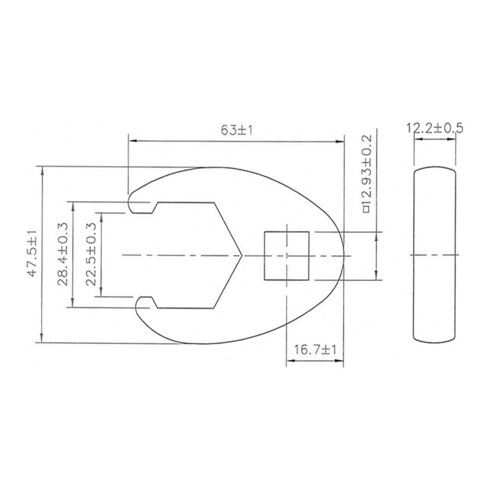 BGS kraaienpootsleutel aandrijving vierkantaandrijving 12,5 mm (1/2") SW 28 mm
