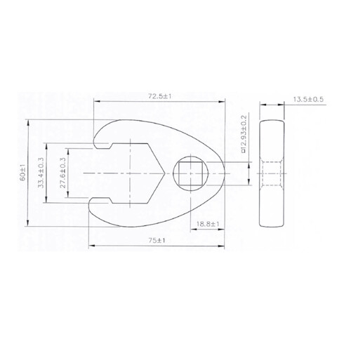 BGS kraaienpootsleutel aandrijving vierkantaandrijving 12,5 mm (1/2") SW 33 mm
