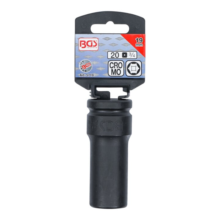 BGS Kracht dopsleutel zeskant, diep | 20 mm (3/4") | 19 mm