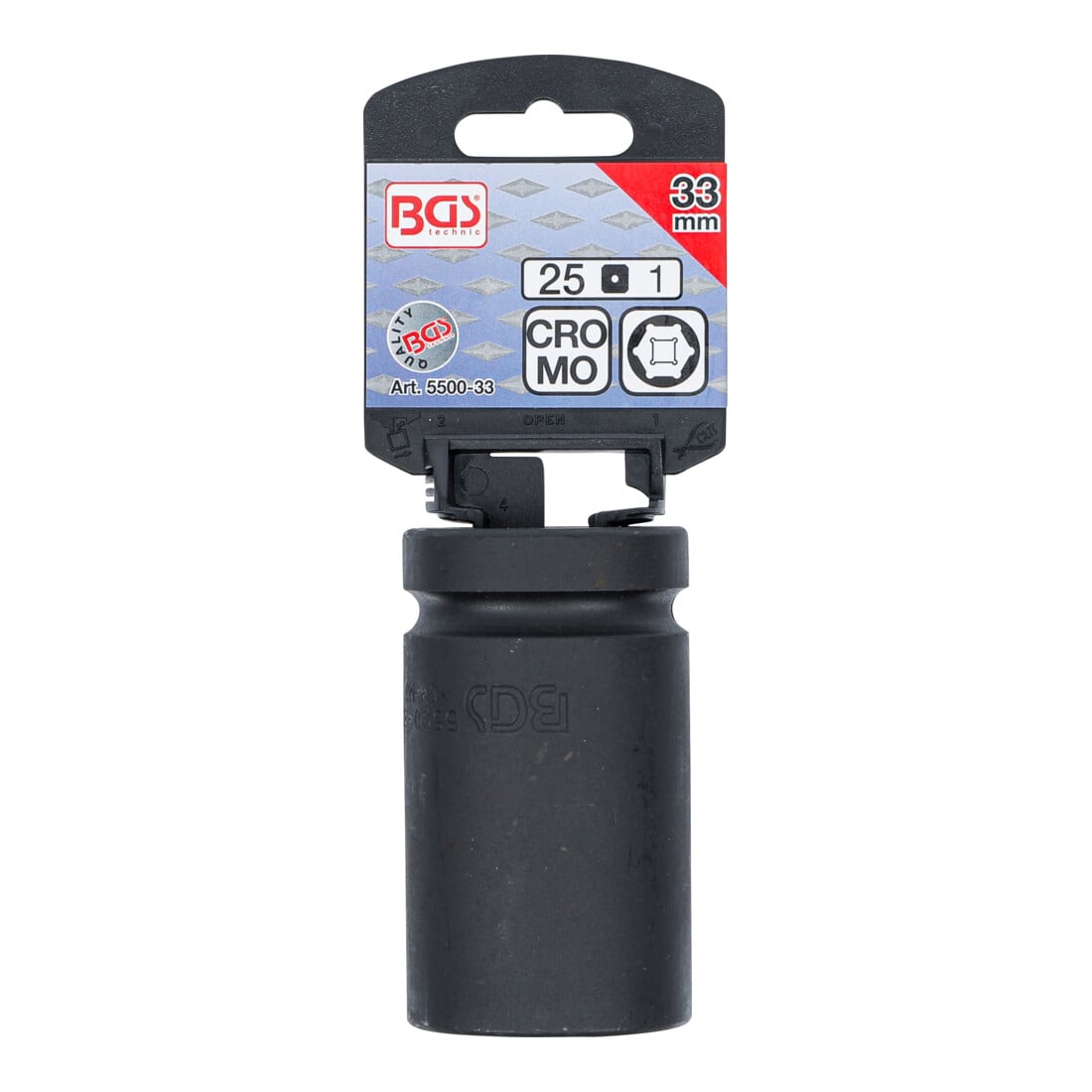 BGS Kracht dopsleutel zeskant, diep | 25 mm (1") | 33 mm