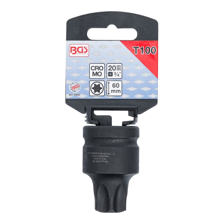 BGS Kracht dopsleutelbit | 20 mm (3/4") | T-profiel (voor TX) T100
