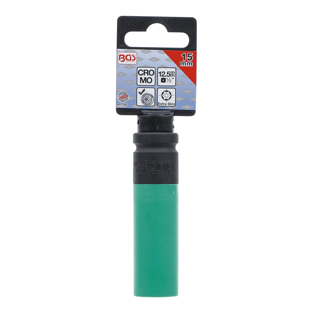 BGS Kracht wielmoerdopsleutel | ultra dun | 12,5 mm (1/2") | 15 mm