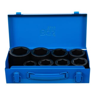 BGS krachtdopinzet set zeskant aandrijving vierkantaandrijving 25 mm (1 inch) SW 27 - 50 mm 8 delig