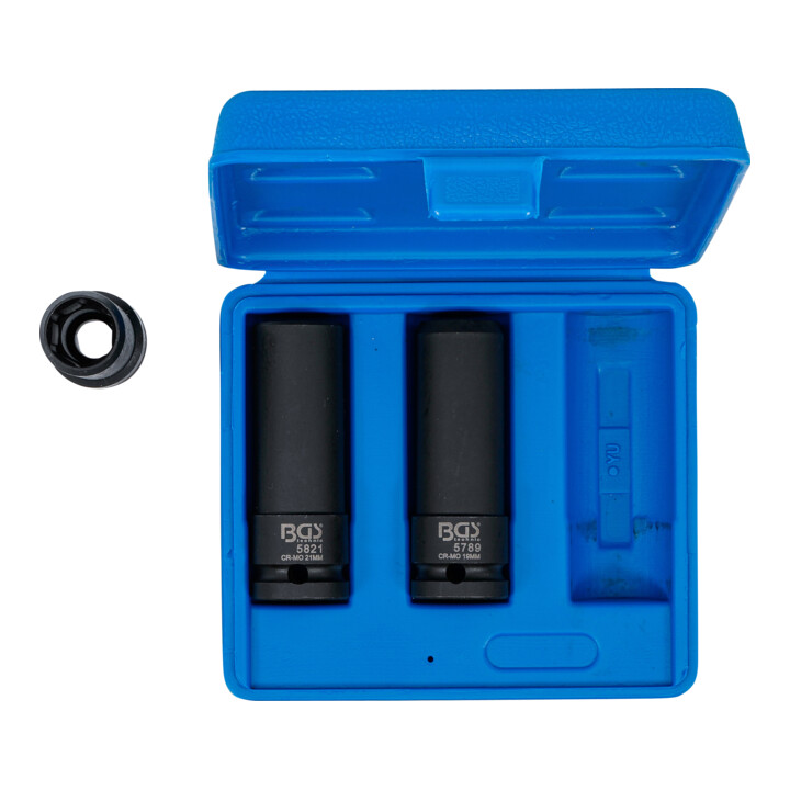 BGS Krachtige speciale steekdopsleutelset, aandrijving binnenvierkant 12,5 mm (1/2"), maat 17 / 19 / 21 mm, 3-dlg.