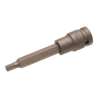 BGS Kraft-Bit-Einsatz 4286, Länge 100 mm, Antrieb Innenvierkant 12,5 mm (1/2"), Innensechskant 6 mm
