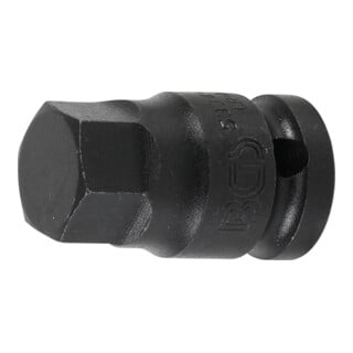 BGS Kraft-Bit-Einsatz 5334-H19, Antrieb Innenvierkant 12,5 mm (1/2"), Innensechskant 19 mm