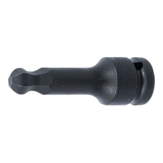 BGS Kraft-Bit-Einsatz 5488-12, Länge 75 mm, Antrieb Innenvierkant 12,5 mm (1/2"), Innensechskant mit Kugelkopf 12 mm