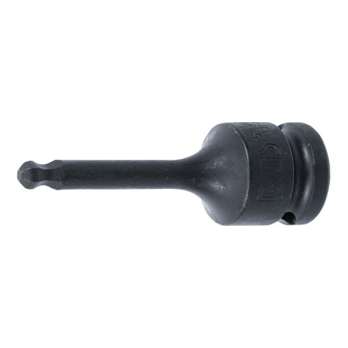 BGS Kraft-Bit-Einsatz 5488-6, Länge 75 mm, Antrieb Innenvierkant 12,5 mm (1/2"), Innensechskant mit Kugelkopf 6 mm