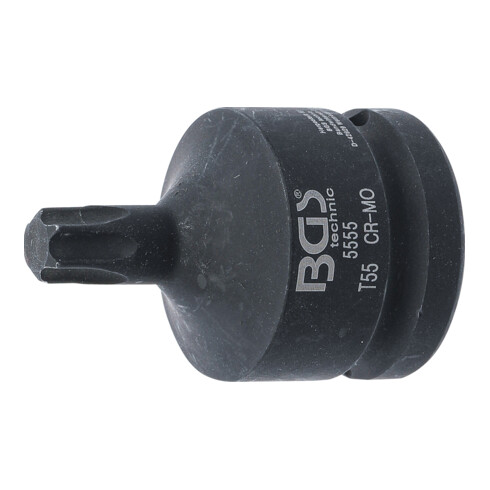 BGS Kraft-Bit-Einsatz 5555, Antrieb Innenvierkant 20 mm (3/4"), T-Profil (für Torx) T55