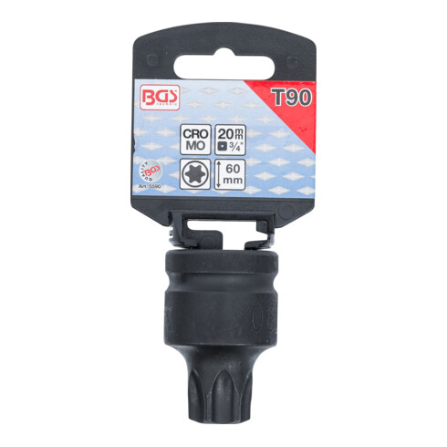 BGS Kraft-Bit-Einsatz 5590, Antrieb Innenvierkant 20 mm (3/4"), T-Profil (für Torx) T90