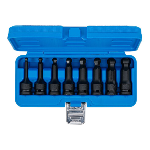 BGS Kraft-Bit-Einsatz-Satz 5488, Länge 75 mm, Antrieb Innenvierkant 12,5 mm (1/2"), Innensechskant mit Kugelkopf 6 - 19 mm, 8-tlg.