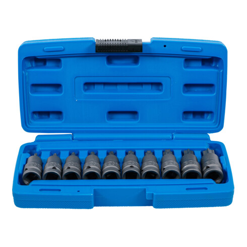 BGS Kraft-Bit-Einsatz-Satz Antrieb Innenvierkant 12,5 mm (1/2 Zoll) T-Profil (für TX) T20 - T70 10 teilig