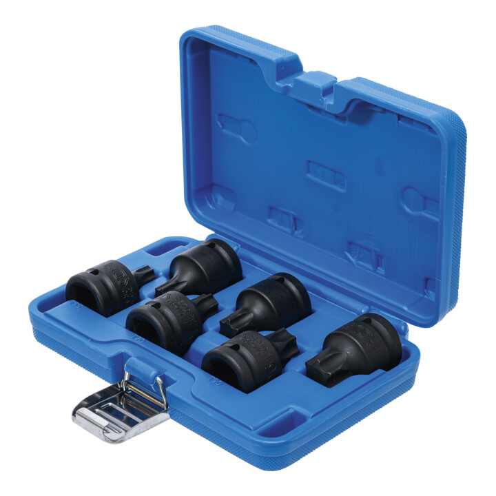 BGS Kraft-Bit-Einsatz-Satz Antrieb Innenvierkant 20 mm (3/4 Zoll) T-Profil (für TX) T55 - T100 6 tlg.