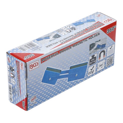 BGS Kraft-Doppelmagnethalter 6784, Winkel einstellbar, 22,7 kg