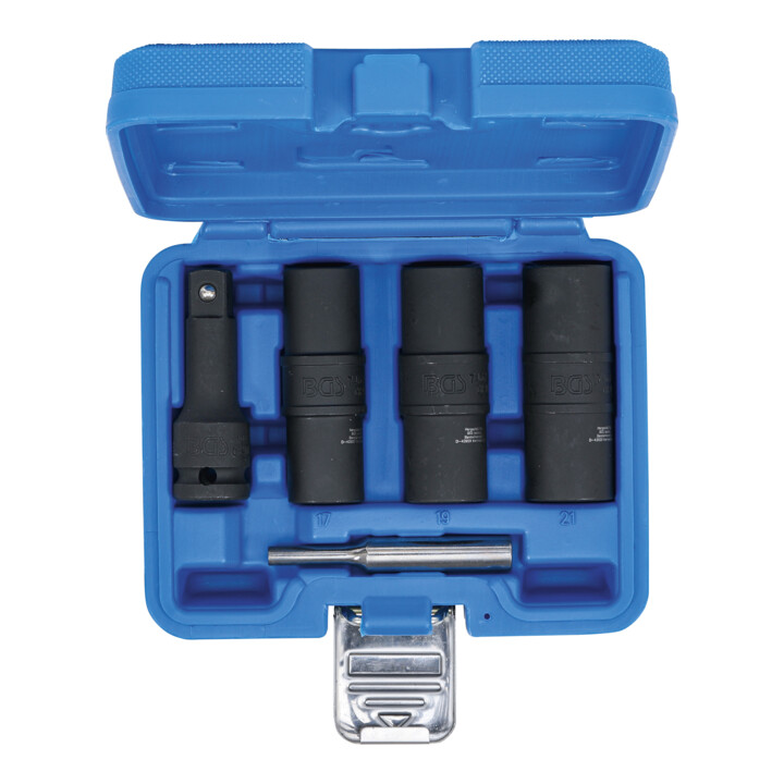 BGS Kraft-Spezial-Steckschlüssel-Wendeeinssatz-Satz Sechskant & Schraubendreher 17 - 19 - 21 mm 12,5 mm (1/2 Zoll) 3 teilig