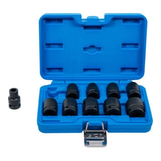 BGS Kraft-Steckschlüssel-Einsatz-Satz Sechskant Antrieb Innenvierkant 12,5 mm SW 10 - 24 mm 10-tlg.
