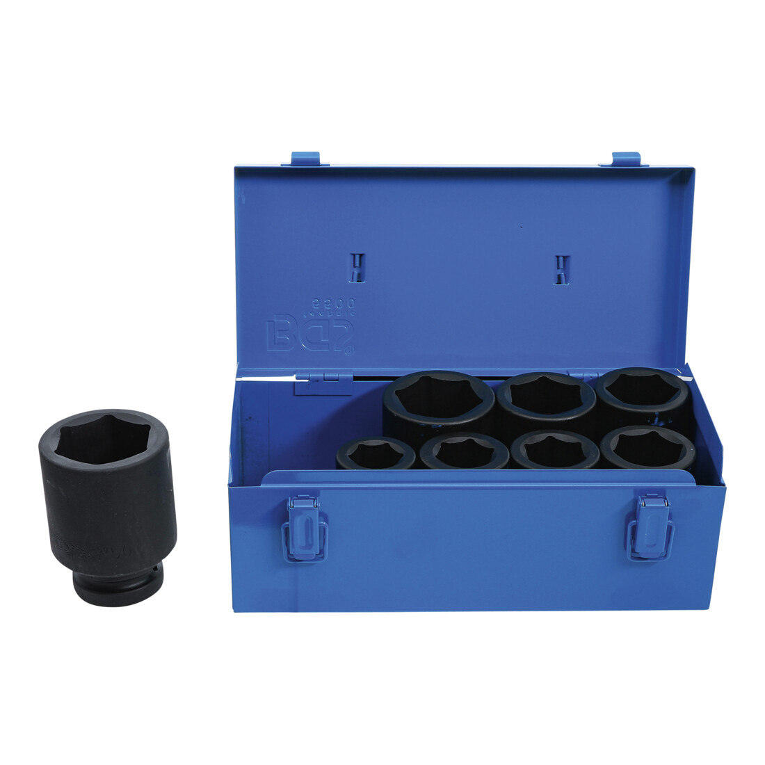 BGS Kraft-Steckschlüssel-Einsatz-Satz Sechskant, tief Antrieb Innenvierkant 25 mm (1 Zoll) SW 27 - 50 mm 8 teilig