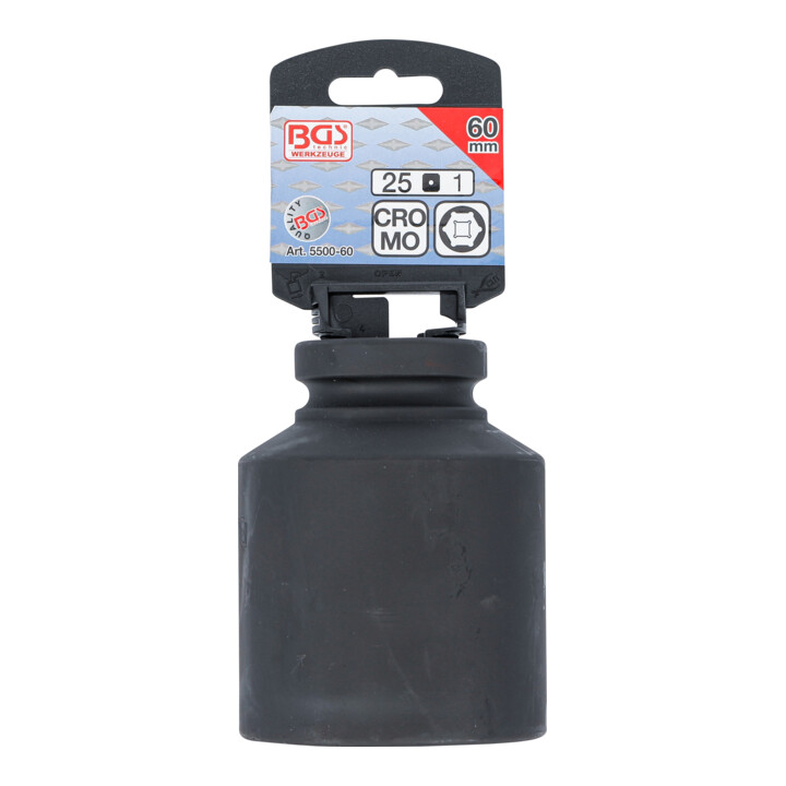 BGS Kraft-Steckschlüssel-Einsatz Sechskant, tief 5500-60, Antrieb Innenvierkant 25 mm (1"), SW 60 mm
