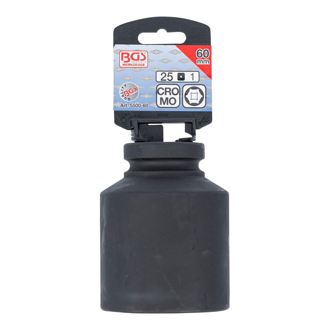 BGS Kraft-Steckschlüssel-Einsatz Sechskant, tief 5500-60, Antrieb Innenvierkant 25 mm (1"), SW 60 mm