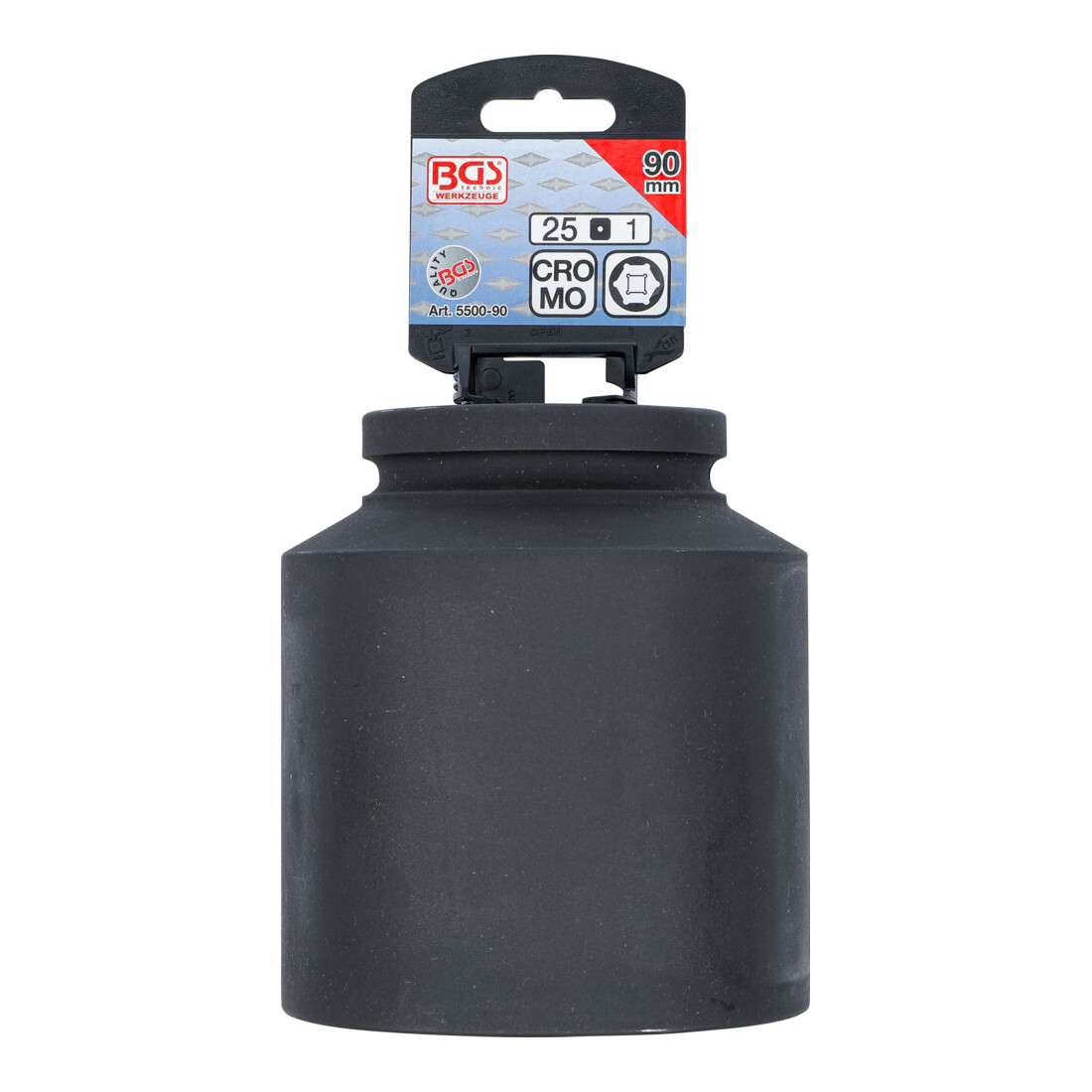 BGS Kraft-Steckschlüssel-Einsatz Sechskant, tief 5500-90, Antrieb Innenvierkant 25 mm (1"), SW 90 mm