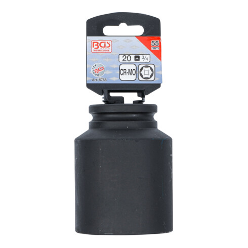 BGS Kraft-Steckschlüssel-Einsatz Sechskant, tief 5755, Antrieb Innenvierkant 20 mm (3/4"), SW 55 mm