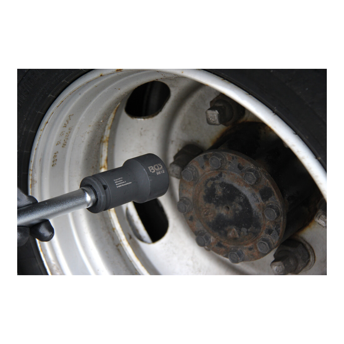 BGS Kraft-Steckschlüssel-Einsatz Sechskant, tief 9812, Antrieb Innenvierkant 20 mm (3/4"), SW 38 mm, für FUSO / Mitsubishi