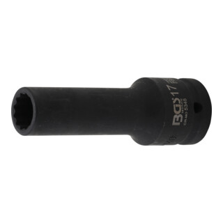BGS Kraft-Steckschlüssel-Einsatz Zwölfkant, tief 5345, Antrieb Innenvierkant 20 mm (3/4"), SW 17 mm