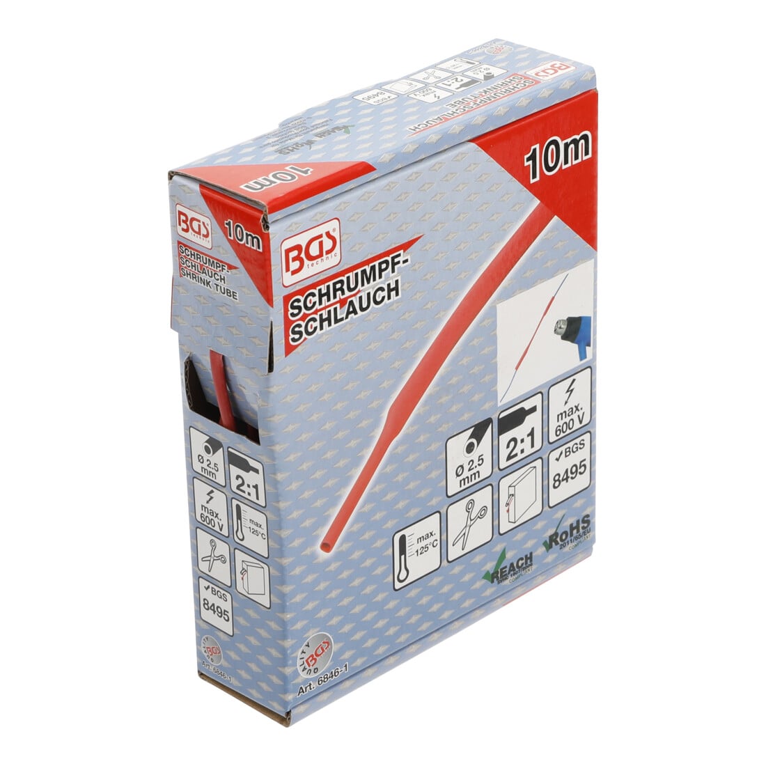 BGS Krimpkous-box | rood | Ø 2,5 mm | 10 m