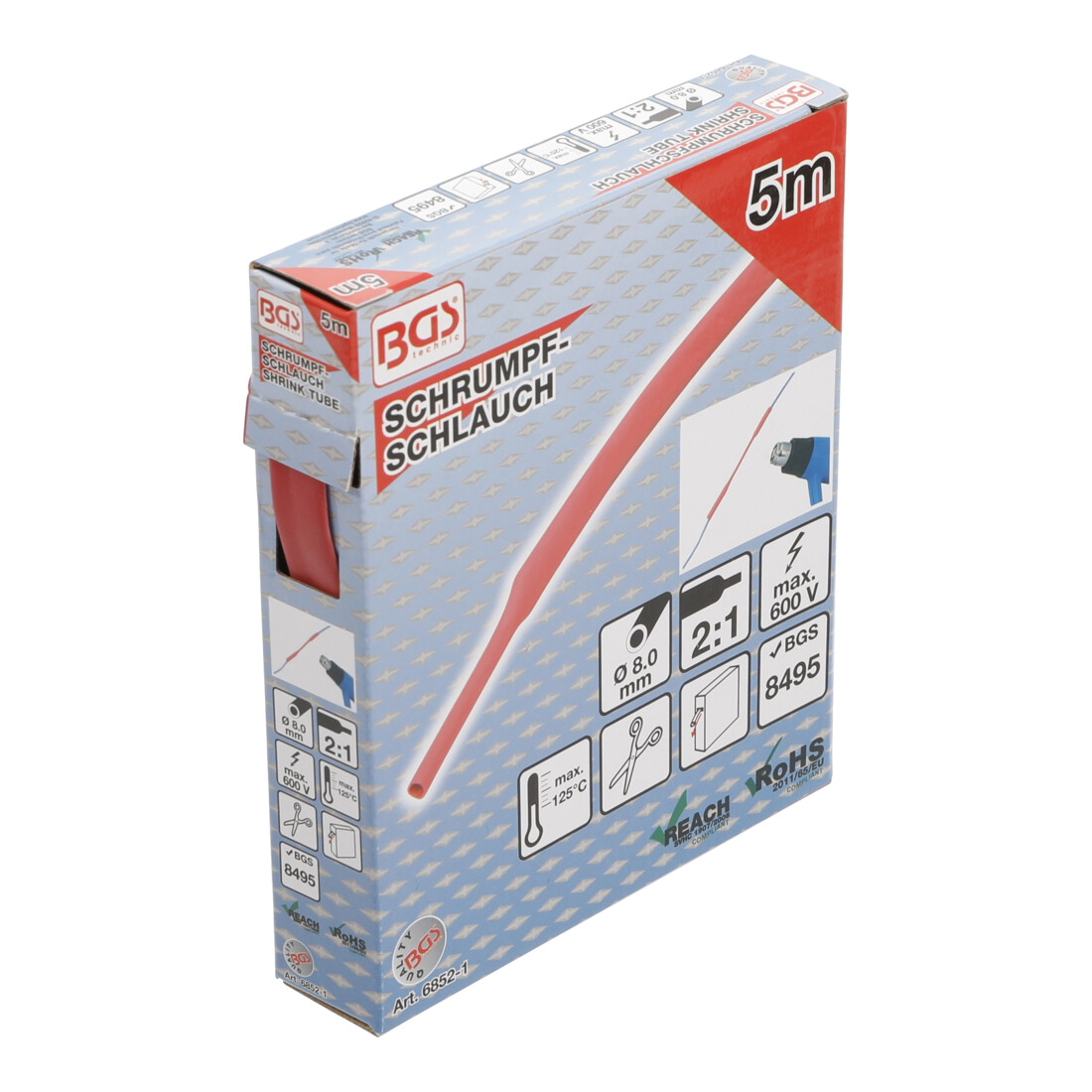 BGS Krimpkous-box | rood | Ø 8 mm | 5 m