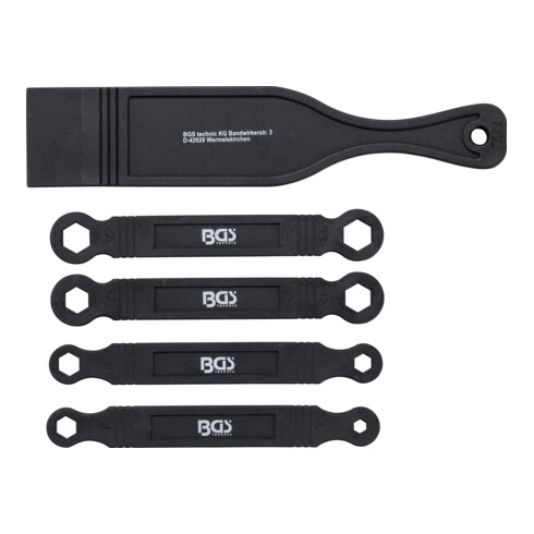 BGS Kunststoff-Doppel-Ringschlüssel- & Stemmhebel-Satz 5 teilig