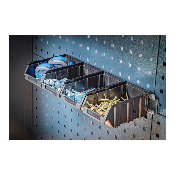 BGS Lagersichtbox-Satz, mit Hängeschiene, für Schrankwand-System, 4-tlg.