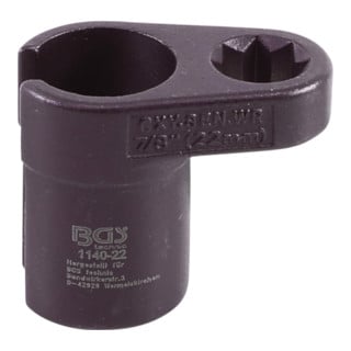 BGS Lambdasonden-Einsatz abgewinkelt Antrieb Innenachtkant 12,5 mm SW 22 mm  Schlitz 11 mm