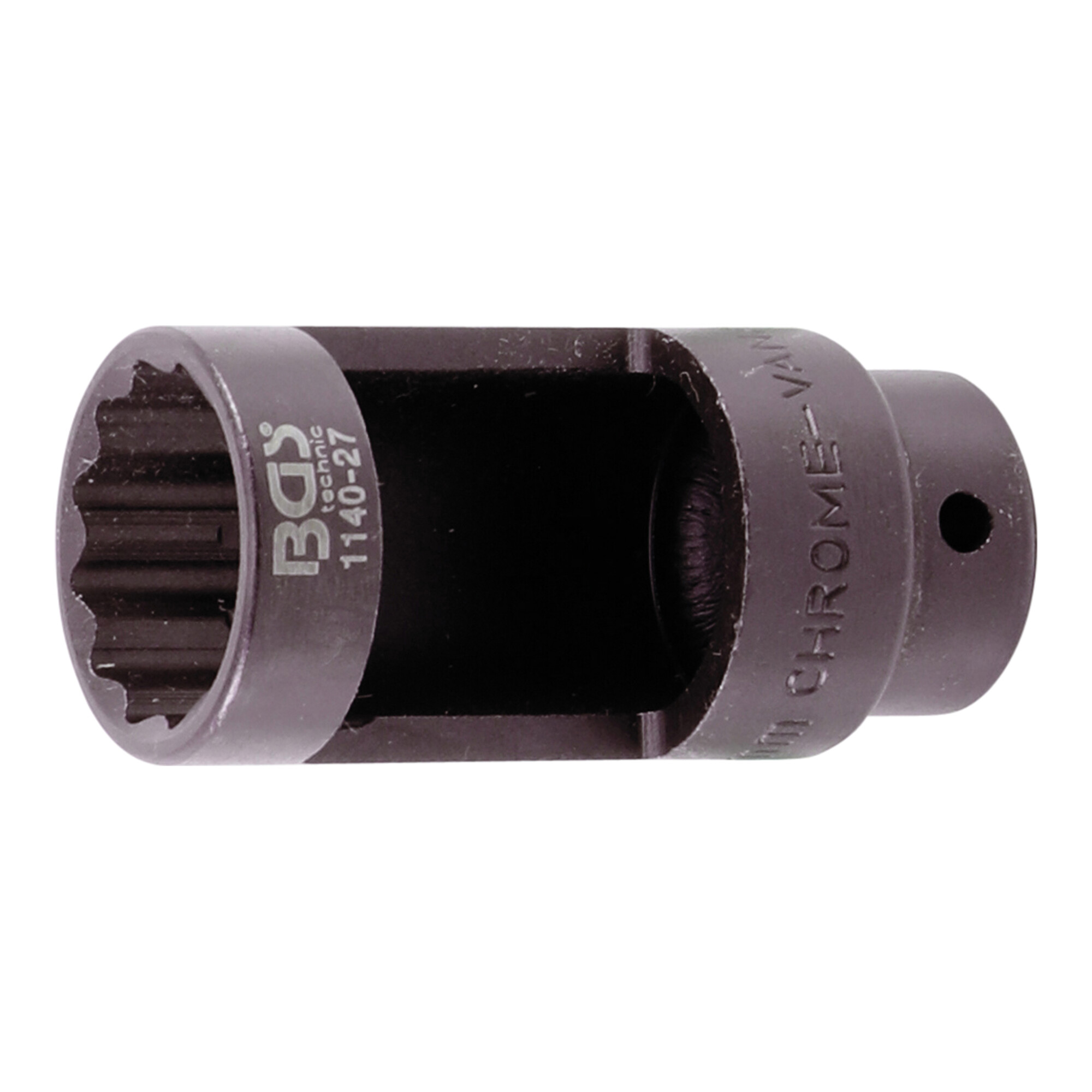 BGS Lambdasonden-Einsatz Antrieb Innenvierkant 12,5 mm (1/2") SW 27 mm Zwölfkant, 28 mm Fenster ; BGS technic