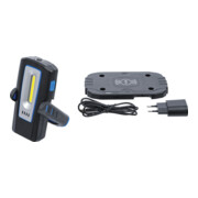 BGS Lampada da officina a LED COB con magnete e gancio pieghevole con funzione di ricarica induttiva