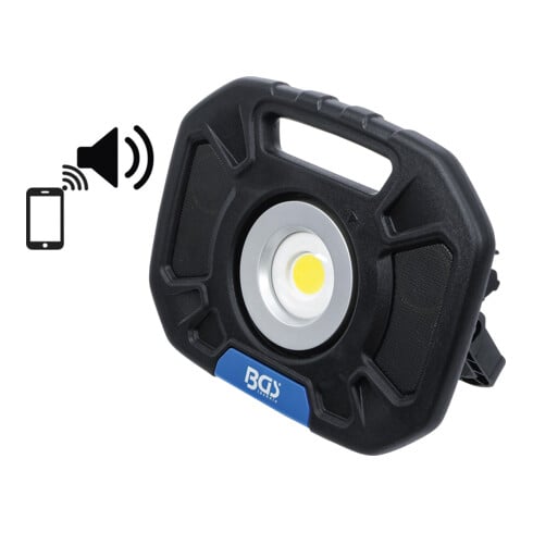 BGS Lampada manuale da lavoro COB LED 40W con altoparlanti integrati