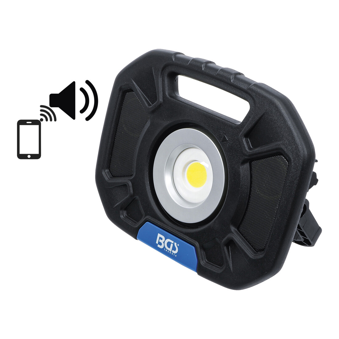 BGS Lampada manuale da lavoro COB LED 40W con altoparlanti integrati