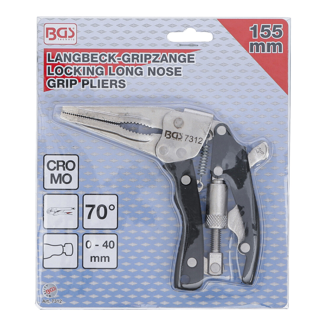 BGS Langbeck-Gripzange mit Pistolengriff 170 mm