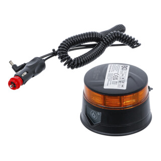 BGS Luce rotante a batteria gialla, con magnete, 12 V / 24 V, Ø 130 mm