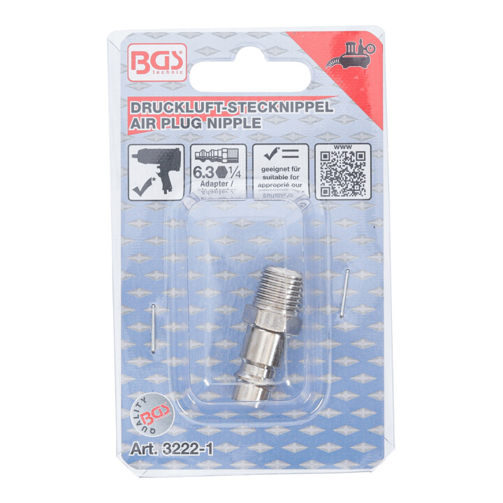 BGS Lucht insteeknippel | 6,3 mm (1/4") buitendraad