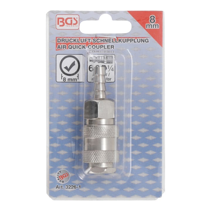BGS Lucht snelkoppeling met 8 mm slangpilaar